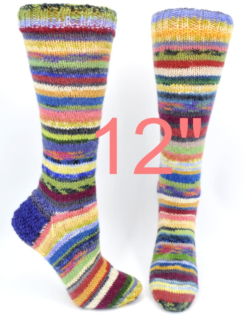 Scrappy socks, Bright colored Mismatched socks, Women knit wool warm colorful art socks, gift for friend, gift for daughter, striped socks, 