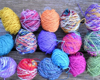 Sock wool yarn kit, mini balls for socks, scrappy socks yarns kit, Total 35 balls - 350 grams - 1607 yard