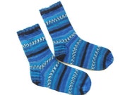 Gift ideas for men, boot socks, wool blue socks, boho socks, men socks, patterned socks, knit cozy socks, athletic socks, charity socks,