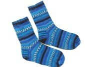 Cadeau-ideeën voor mannen, boot sokken, blauwe wollen sokken, boho sokken, sokken voor mannen, patroon sokken, brei gezellige sokken, atletische sokken, liefdadigheid sokken,