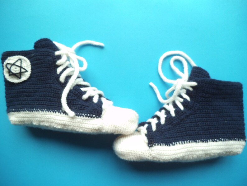 Blue Knitted Converse Novelty Socks Men Converse Slippers Etsy