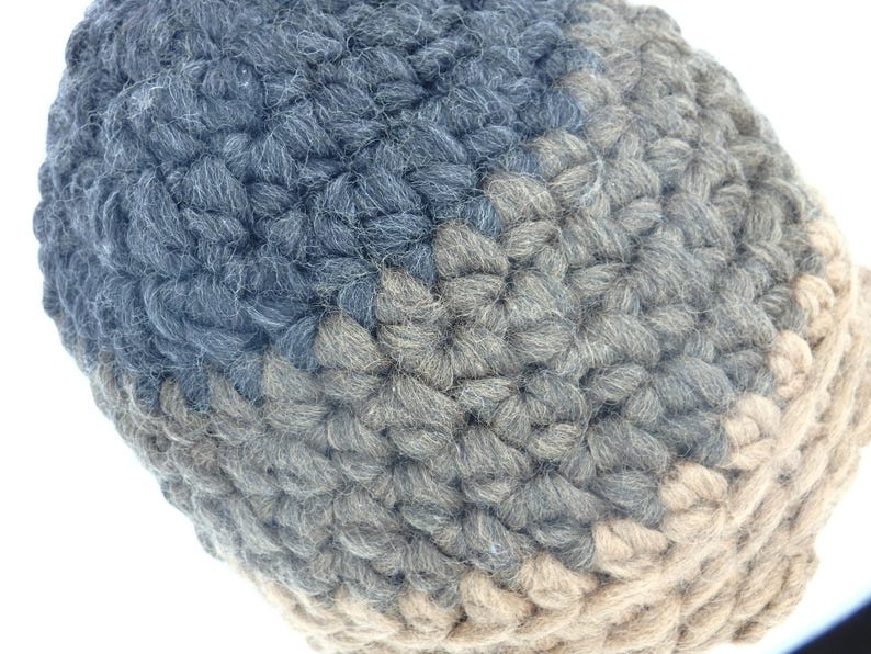 Bulky beanie Crochet items for sale winter wool beanie hat for women cozy beanie brown image 2