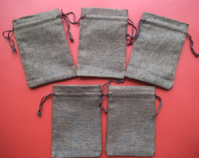 Small Linen Bags Brown Colored Linen Bags Toy Bags Money Etsy