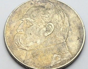 Polen 10 Zlotych 1936 Jozef Pilsudski Grote Zilveren Munt