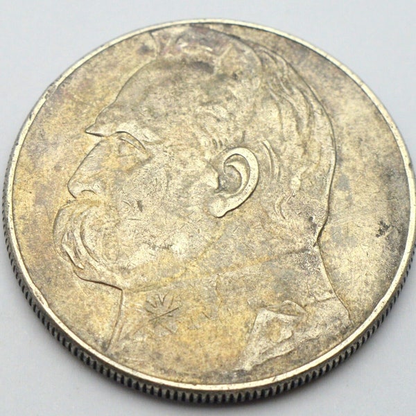 Polen 10 Zlotych 1936 Jozef Pilsudski Große Silbermünze
