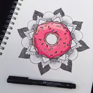 Donut Mandala Flower Print