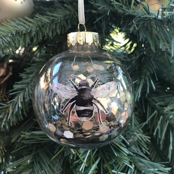 Bumble Bee Gold Honeycomb Christmas Bauble Etsy