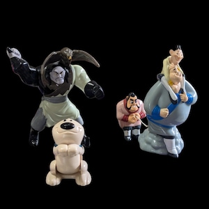 1998 Disney Mulan McD&#39;s Happy Meal Toys Shan Yu, Little Brother Dog, and Chien-Po, Yao, and Ling