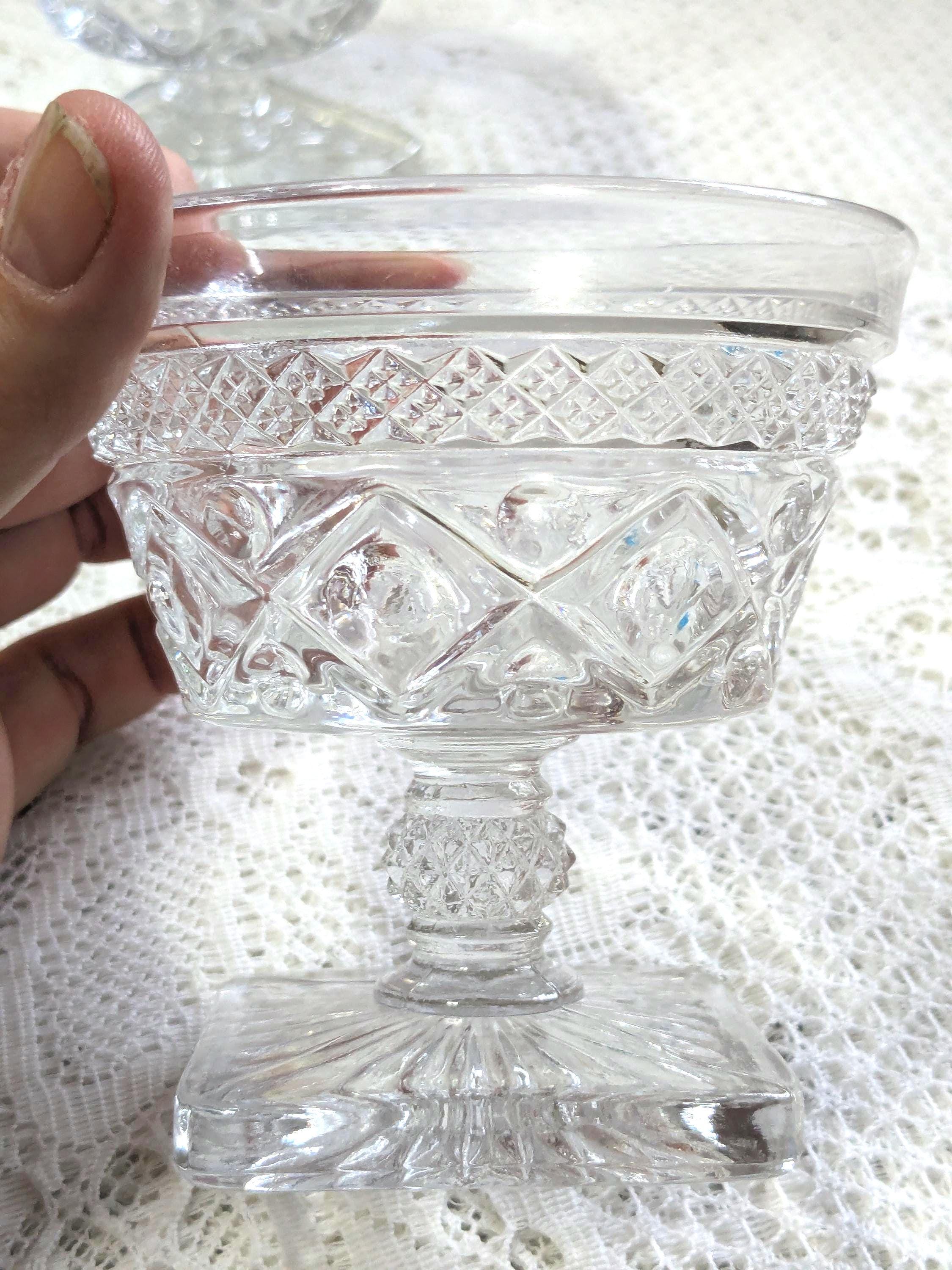 Lot De 5 Verres Sundae Imperial Glass Cape Cod - Clair - Vintage Ohio USA