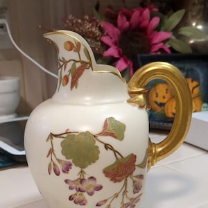 Antique 1888 Royal Worcester Porcelain Flat Back Jug