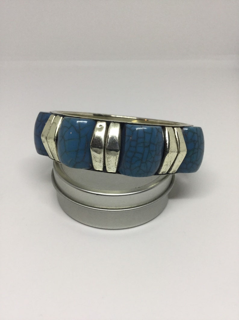 On Sale A Vintage Silver /& Turquoise Bangle