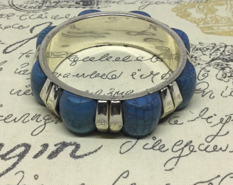 On Sale A Vintage Silver /& Turquoise Bangle