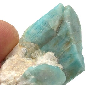 Terminated Amazonite Crystal Mineral Specimen - Colorado - Meditation Healing Crystals and Stones, Reiki Grid, Birthday Gift