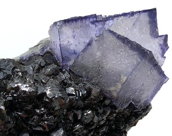 Fluorite with Sphalerite Crystal Mineral Specimen from Elmwood Mine, Tennessee, Collector Display Minerals, Fluorite, Healing Gemstone