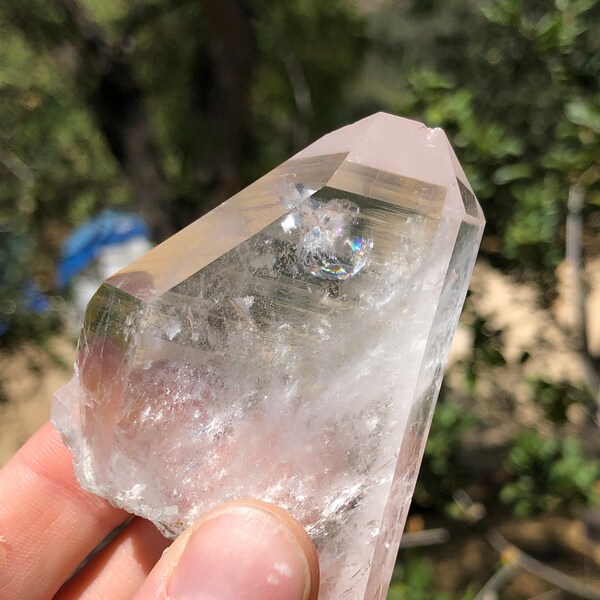 Faden Quartz Crystal Mineral Specimen with Rainbows - Hot Springs, Arkansas - Meditation Stone, Healing Gemstone, Reiki, Chakra Stone