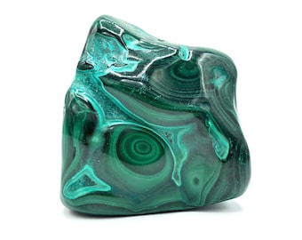 Polished Bullseye Malachite and Chrysocolla Mineral Specimen - Congo - Meditation Stone, Healing Crystals and Stones, Birthday Gift