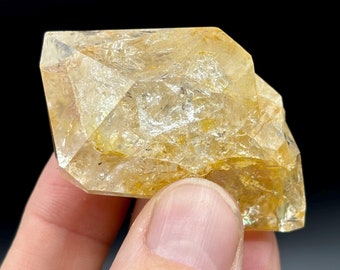Herkimer Diamond Quartz Crystal, Golden Healer Herkimer Crystal, Crystal with Rainbows, Golden Crystal, Double Terminated Crystal