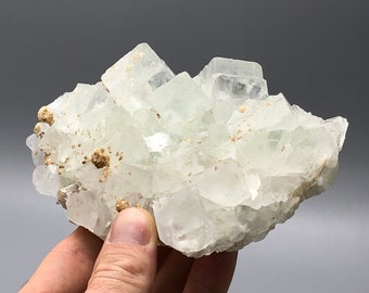 1.3lb Sage Green Fluorite Crystal Cluster Mineral Display Specimen, Taolin Mine, Healing Crystals and Stones, Cubed Fluorite, Rockhound Gift