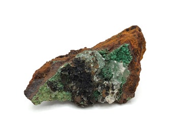 Calcite, Cuprian Adamite, Cuprian Austinite Crystal Mineral Specimen - Mapimi, Mexico - Rare Collector Display Mineral, Birthday Gift