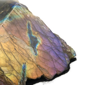 1lb 2oz Purple Labradorite Polished Altar Stone w/ Felt on bottom, Crystal Mineral Specimen, Reiki, Metaphysical Healing Purple Flash image 1