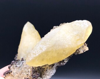 Calcite Crystal Mineral Specimen - Sweetwater Mine, Missouri - Golden Calcite, Collector Display Mineral Specimen, Birthday Gift