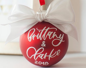 ANY COLOR Personalized Ornament - Calligraphy - Customize With Your Names,  Family Ornament, Baby Ornament, Couple's Ornament