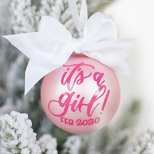 It&#39;s a Girl Christmas Ornament - Christmas Pregnancy Announcement - Gender Reveal Ornament - Baby Announcement  - Baby Girl Coming Soon