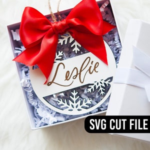 SVG Christmas Snowflake Cut File | Snowflake Ornament SVG | Glowforge Ornament Cut File | Snowflake Ornament Laser File | Ornament SVG File