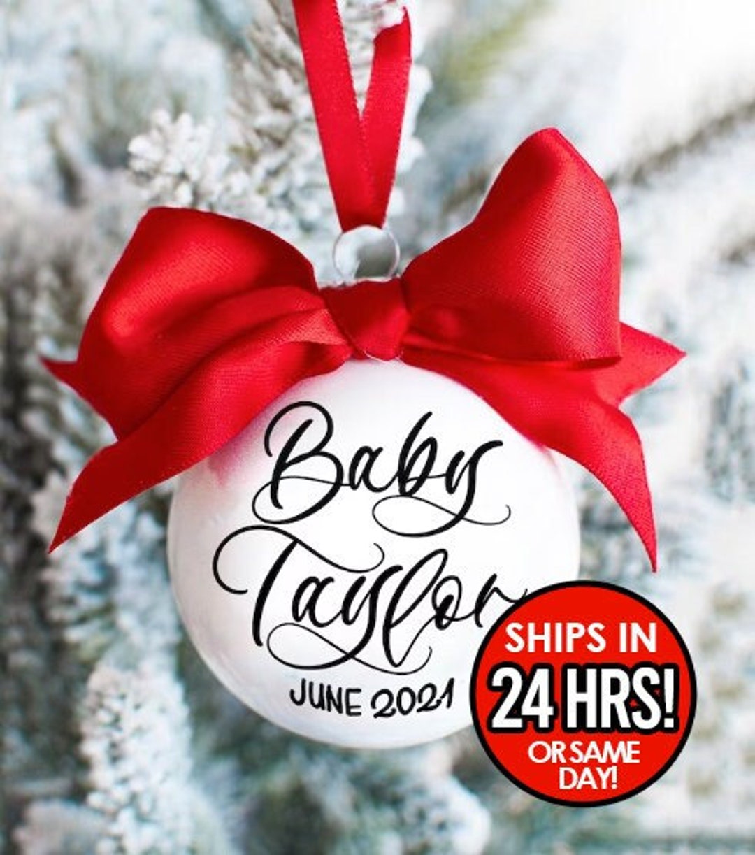 Baby Announcement Christmas Ornament 
