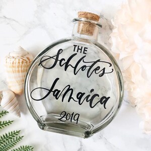 Honeymoon Sand Bottle , Calligraphy NOT A FONT, Vacation Keepsake Honeymoon Gift, Honeymoon Keepsake Jar, Honeymoon Keepsake Bottle, image 7