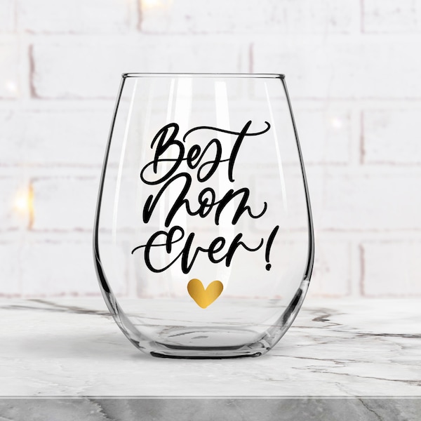 Mom Wine Glass Etsy