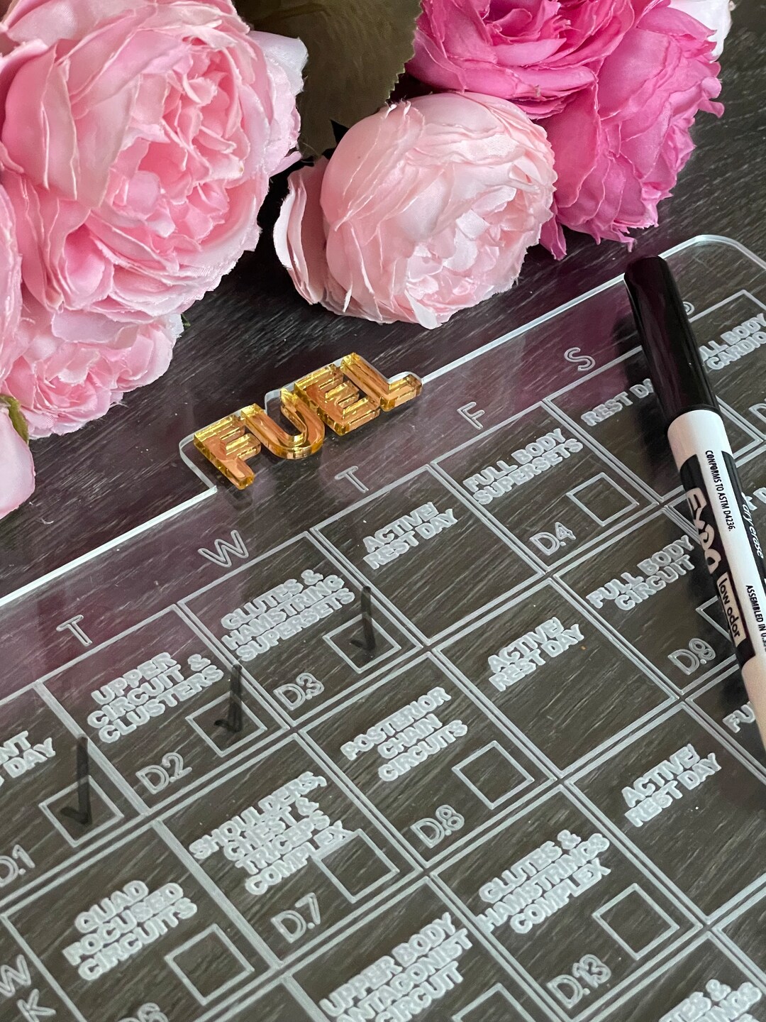 Caroline Girvan FUEL Series 3D Dryerase Calendar W/added Days for