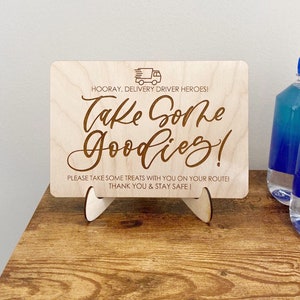 Delivery Driver Sign | Thank You Door Sign | Front Door Treat Table Sign | Essential Worker Treat Table Sign | Goody Table Sign