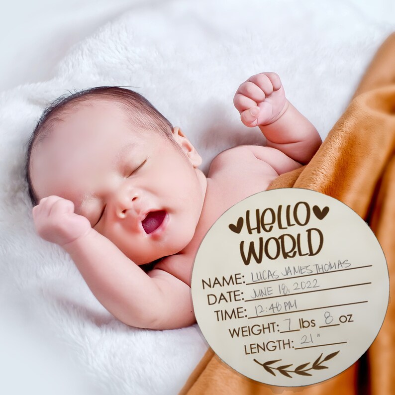 5 Birth Announcement Sign Birth Announcement Sign Disc Etsy