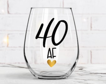 40th Wine Glass. 40th Birthday Gift. 40th Gift. 40 Wine Glass. 40 Gift. 40  Birthday Gift. 40 and Fabulous Wine Glass. Fabulous at 40 Glass - Etsy