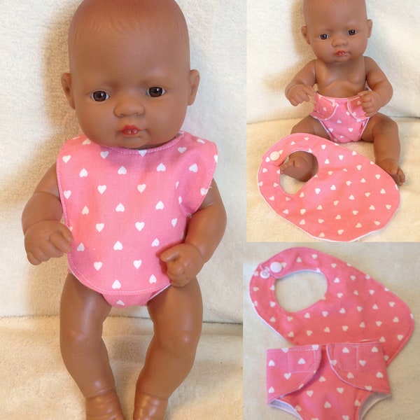 Miniland 32cm Doll Clothes bib & nappy set.