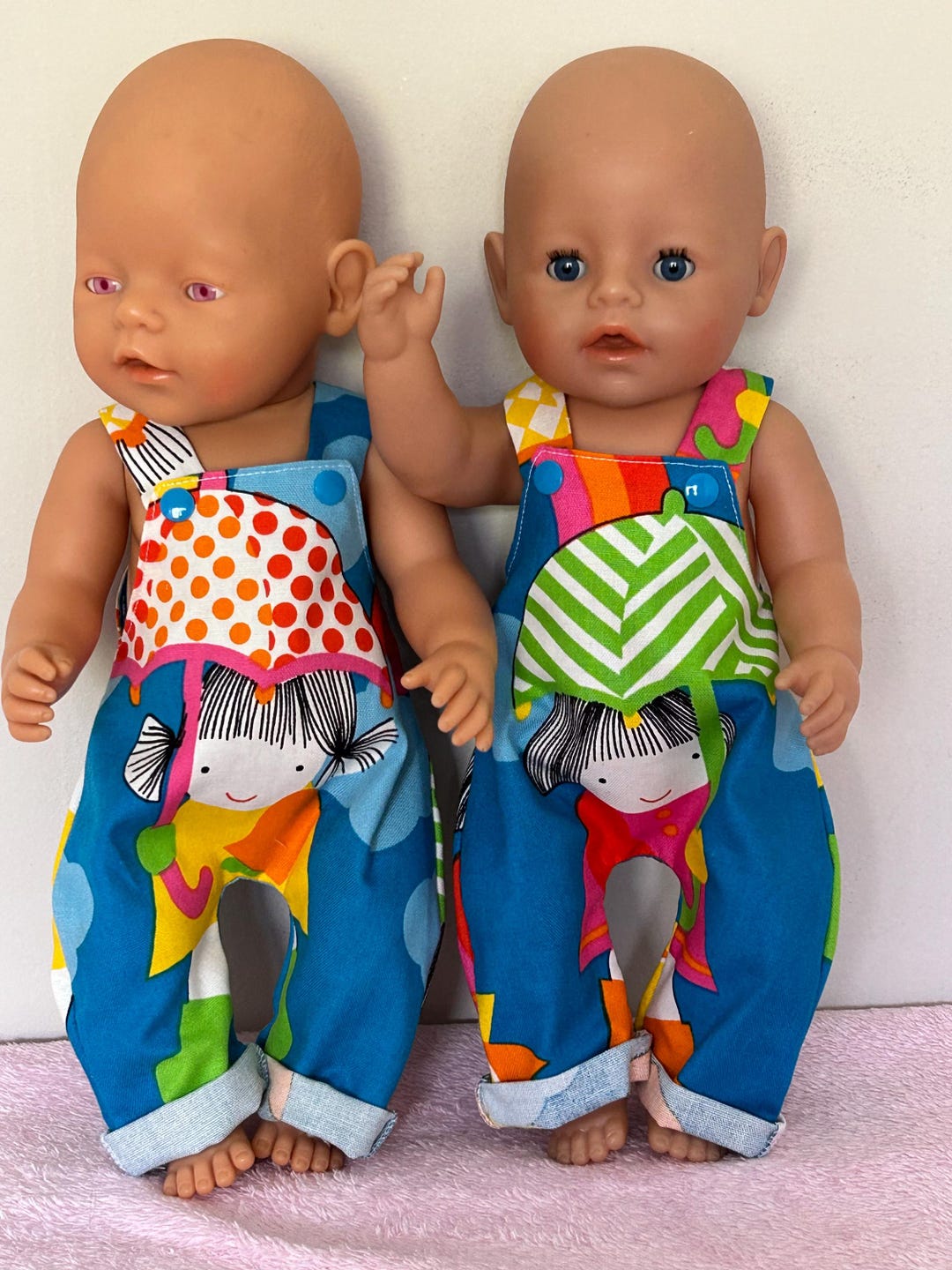 Baby Born Bright Blue Umbrella Girl Print Overalls. - Etsy Australia