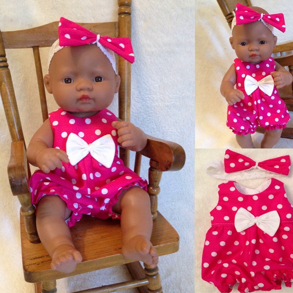 Miniland 32cm Doll Clothes romper and headband.