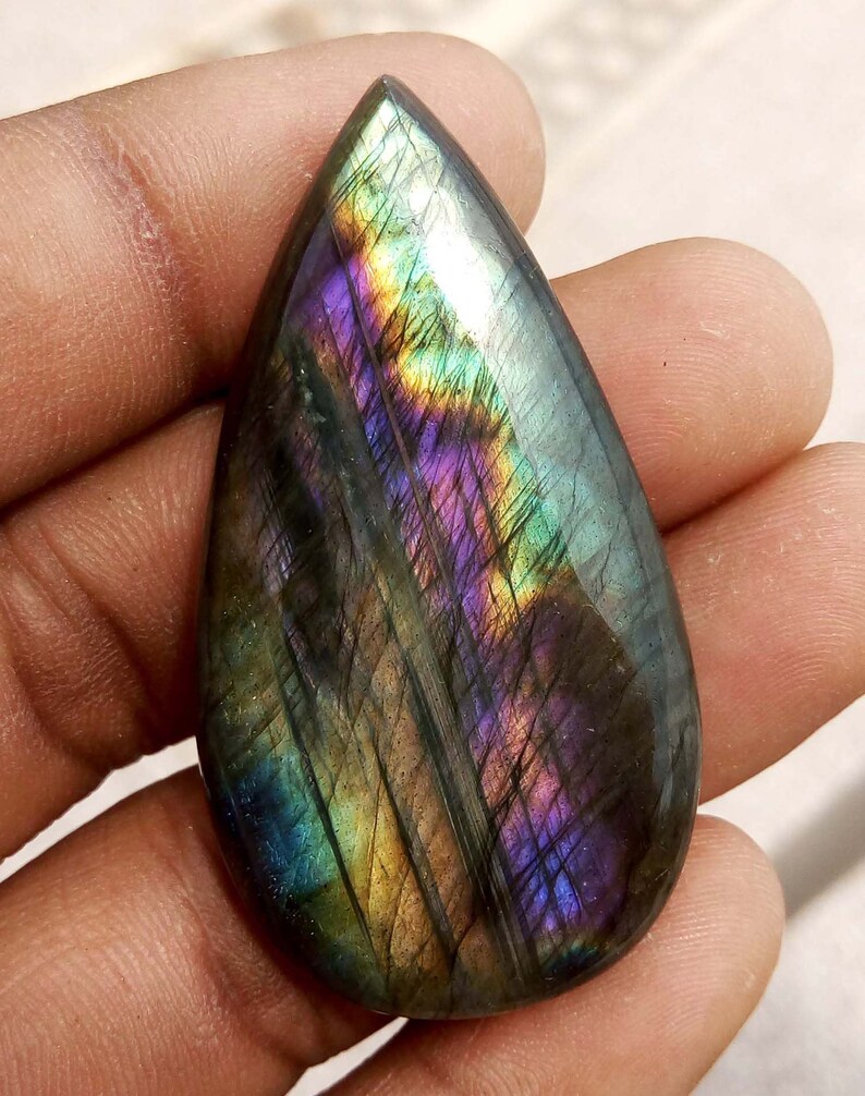 AAA Quality Amazing Purple Fire Flashy Labradorite Cabochon