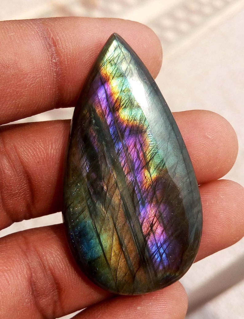 AAA Quality Amazing Purple Fire Flashy Labradorite Cabochon