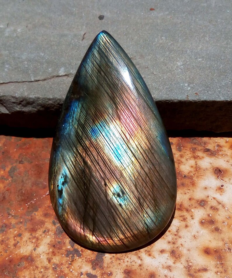 Very Rare Spectrolite Labradorite Gemstone Cabochon Very High Quality Large Labradorite