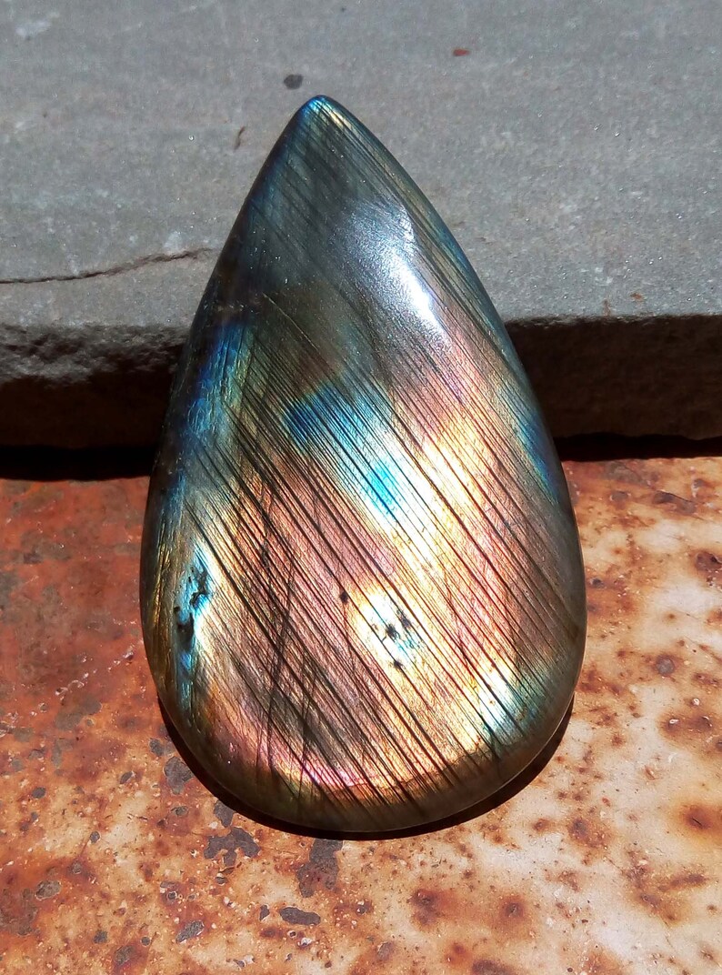 Very Rare Spectrolite Labradorite Gemstone Cabochon Very High Quality Large Labradorite