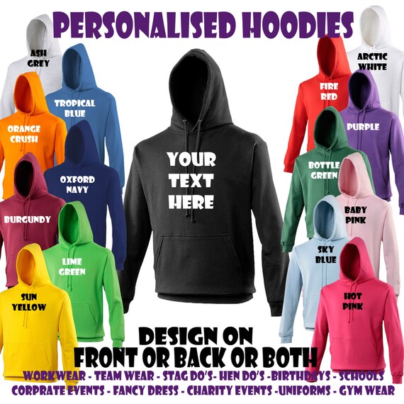 Personalised Embroidered Gildan Hooded Sweat Shirt  Men Custom Your Text GD057
