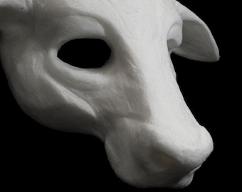 Bovine mask, unpainted, soft foam for LARP combat, Quadrobics, Theatre, festivals, performance, masquerade and other costumes