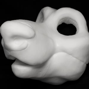 Cut & Carved Wolf / Fox soft foam head base for costumes, mascots and fursuits.