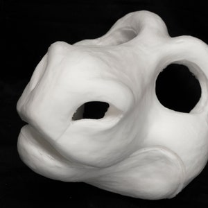 Cut & carved Raptor foam head base for costumes, mascots and fursuits.