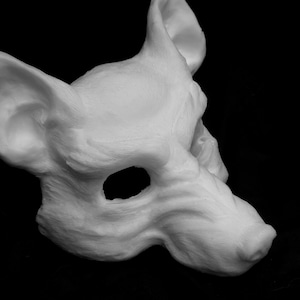 Werewolf mask, unpainted, soft foam for LARP combat Theatre, festivals, performance, masquerade and other costumes