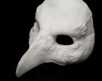 Corvid / Bird of prey mask, unpainted, soft foam for LARP combat, Theatre, festivals, performance, masquerade and other costumes