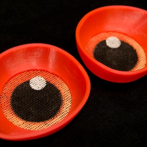 Orange follow me effect toony eyes for costumes, fursuits and mascots (1 pair)(Many colours and custom painted options) Waterproof