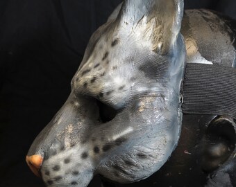 Grey khajiit, feline mask for LARP, performance and costuming